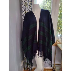 V. Fraas 100% Acrylic Plaid Wrap/Poncho